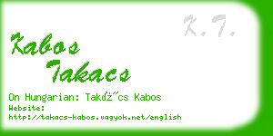 kabos takacs business card